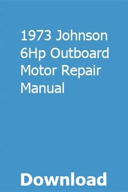 1973 Johnson 6hp Outboard Motor Repair Manual